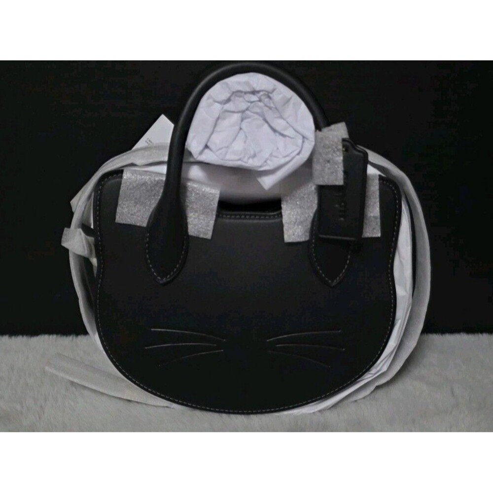 Coach Kitty Cat Bag Black Glovetanned Leather - NWT